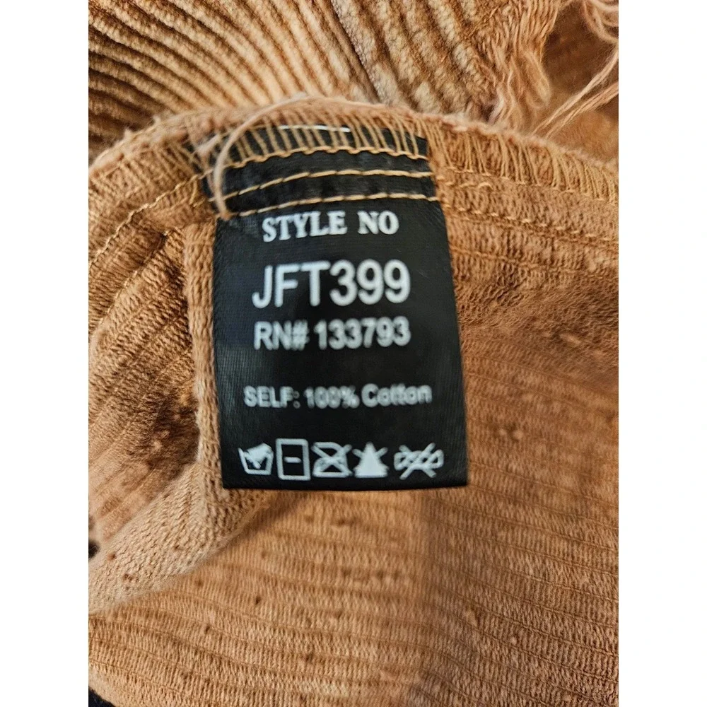 POL Clothing Corduroy Distressed Button Down Jacket JFT399 Size S Brown